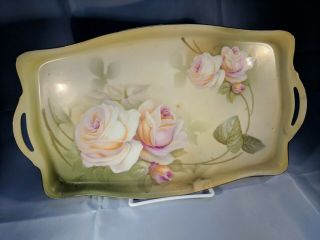 Antique Rs Prussia Germany Porcelain Roses Tray