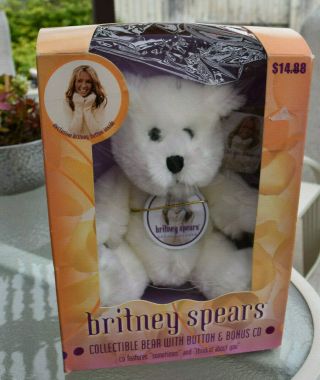 Vintage Britney Spears Collectible Bear with Button 2000 NO CD 2