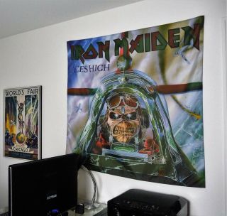 Iron Maiden Aces High Huge Banner Fabric Poster Tapestry Flag Cd Album Eddie