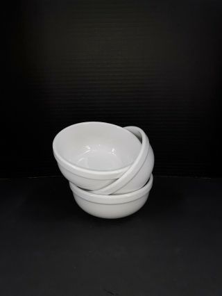 Set Of 3 Pottery Barn White Cereal Bowls 6 "