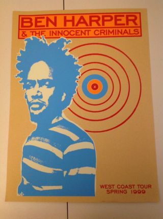 Ben Harper And The Innocent Criminals Poster Print West Coast Tan Version 1999