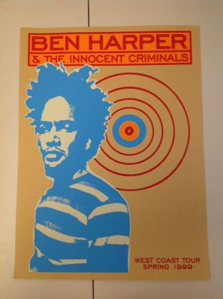 Ben Harper And The Innocent Criminals Poster Print West Coast Tan Version 1999 2