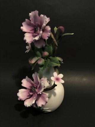Capodimonte N Crown - Deep Purple Lavender Flowers Centerpiece Fine Proclaimed