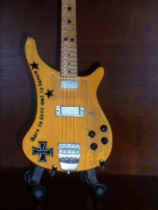 Mini Bass Guitar Motorhead Lemmy Born To Lose Gift Memorabilia Stand