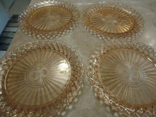 Set Of 4 Pink Waterford Dinner Plates