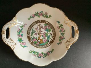 Rare Vintage Coalport “the Indian Tree” Scalloped With Handles 8 3/4” Bowl