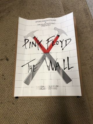 Pink Floyd - The Wall - Orig.  2/27/1980 York Concert Poster - Nos