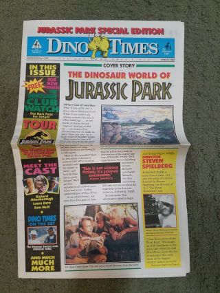Jurassic Park - British Dino Times Promotional Newspaper
