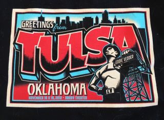 Eddie Vedder Greetings from Tulsa T - shirt 2012Tour 2