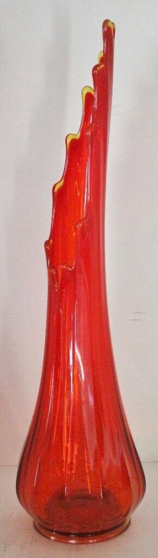 Vtg Mid Century L.  E.  Smith Glass - Flame - Art Glass Swung Stretch Slag - 19 " - Euc