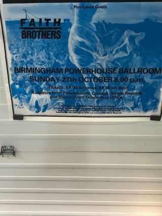Vintage 1980s REM & Faith Brothers 9/27 Concert Promo Music Poster 30”x40” 2