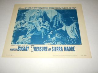 Treasure Of Sierra Madre Humphrey Bogart R56 Lobby Card