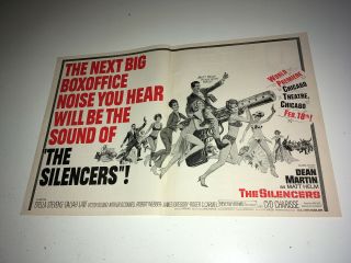 Silencers Movie Trade Ad 1966 Dean Martin Matt Helm Spy Adventure Poster
