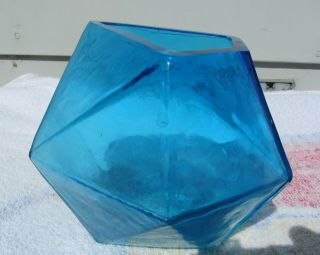 Unusual Studio Art Glass Vintage Mid Century Modern Cubist Geometric Vase Mcm