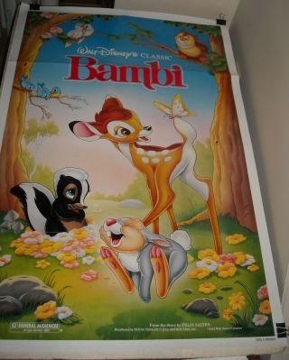 Rolled 1988 Disney Bambi Re Release 1 Sheet Movie Poster Animated Art