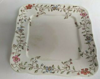 Copeland Spode Wicker Dale Porcelain Square Butter Dish with Lid RARE 4