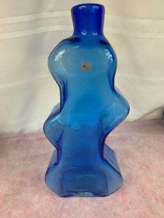 Blenko Art Glass Cobalt Vase 15 - 1/2 " Tall