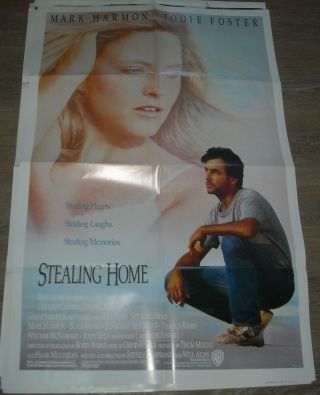 1988 Stealing Home Sheet Movie Poster Mark Harmon Jodie Foster Romance Pic