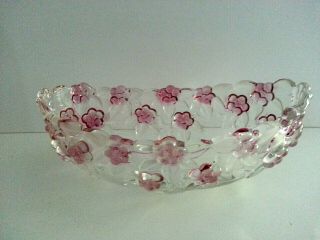 Vintage Mikasa Bella Rosa Pink Frost Oblong Bowl - 10 Inches