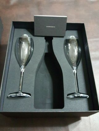 Dom Perignon Crystal Champagne Flutes 9” Set Of 2 No Bottle,  Box Incl 2000