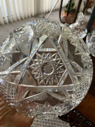 Antique Hawkes American Cut Glass Heavy Crystal Bowl