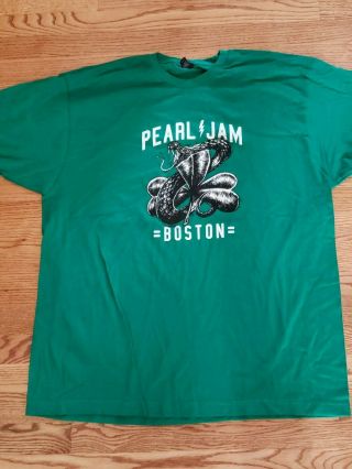 Pearl Jam Boston T Shirt Fenway Park 2xl 2018 Pj Tour Green Clover Irish