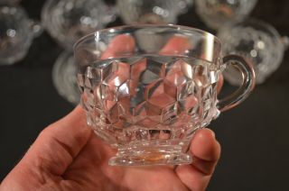 12 VINTAGE CLEAR FOSTORIA AMERICAN COFFEE/TEA/PUNCH CUPS Footed EX SHAPE 4