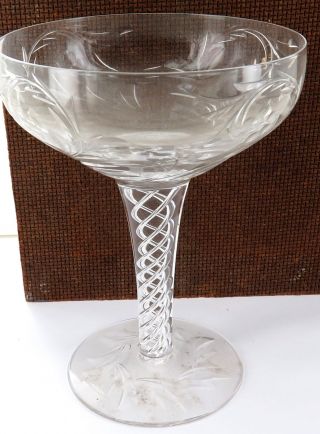 . Vintage Stuart Crystal Air Twist Stem Champagne Glass.  Complete Your Set