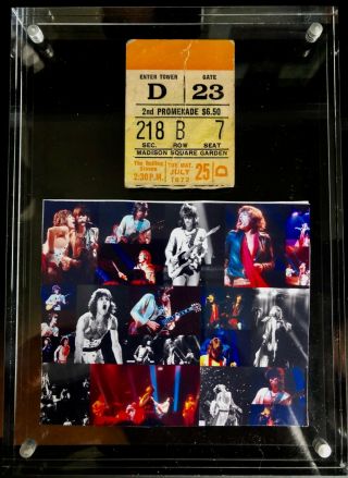 The Rolling Stones 1972 Madison Square Garden Ticket (exile Tour)