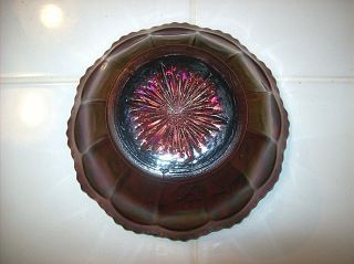 Antique Fenton ' s Little Flowers pattern Amethyst Carnival Glass Bowl 2