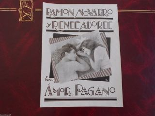 1929 Movie Herald Pagan Love Ramon Novarro & Renee Adoree Made Uruguay