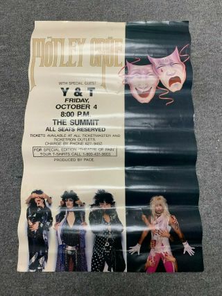 Motley Crue - Vintage 1985 Poster Theater Of Pain Tour W/ 3 Vintage Magazines