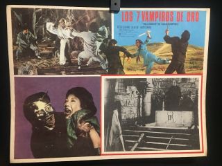 1979 The Legend Of The 7 Golden Vampires Authentic Mexican Lobby Card - A390
