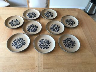Pfaltzgraff Folk Art Stoneware 10 1/2” Dinner Plates Set Of 9