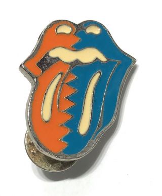 Vintage 1989 The Rolling Stones Steel Wheels Tour Tongue Enamel Pin Pinback