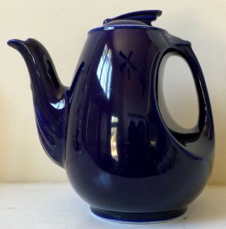 Rare Hall Cobalt Blue Sundial 5 Cup Lidded Vintage Tea Pot Teapot