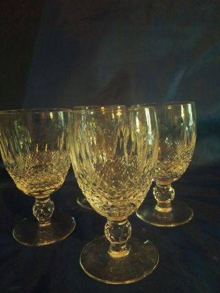 Vintage Set Of Four Signed Waterford Colleen Claret Wine Glasses.  Short Stem.