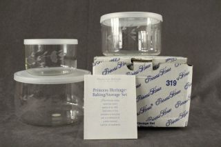 Vintage Nos Princess House Crystal Floral Heritage Glass Storage Set 319 Boxed