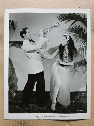 Alma Ross In A Grass Skirt With Johnny Downs Portrait Photo 1939 Hawaiian Nights