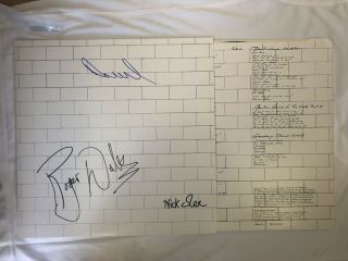 David Gilmour Roger Waters Nick Mason Signed Vinyl The Wall 2 2