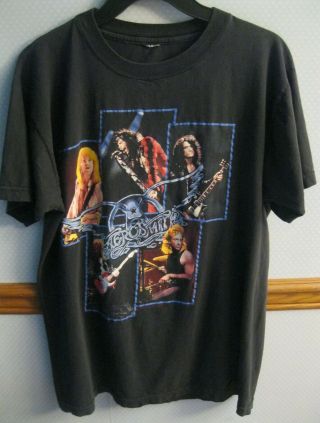 Vintage 1990 Aerosmith North American Pump Tour Black T - Shirt