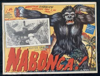 Nabonga Buster Grabbe Julie London King Kong 1944 Mexican Lobby Card