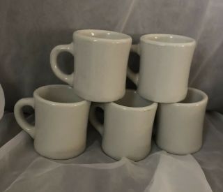 Five Vintage Victor Restaurant Ware Coffee Mugs Cup White