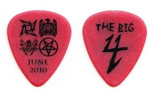 Metallica Big 4 Red Black Guitar Pick - Slayer Megadeth Anthrax - 2010 Tour