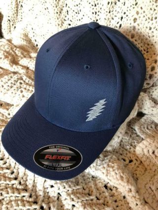 The Grateful Dead And Company Blue Fitted Hat Flexfit L/xl Large
