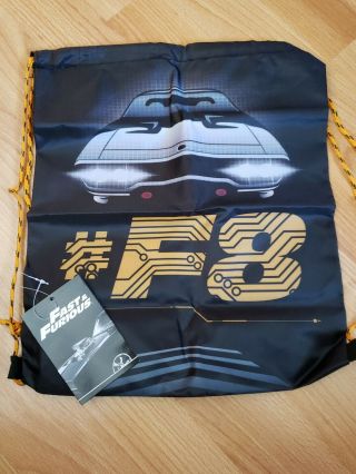 Fast & Furious 8 Travel Drawstring Bag Unisex Black And Orange.
