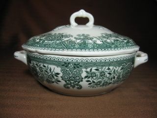Villeroy And Boch Burgenland Green Floral Lidded Serving Bowl With Handles