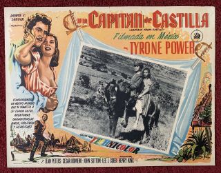 Tyrone Power Captain From Castile 1947 Vintage Mexican Lobby Card