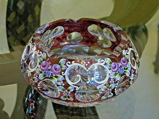 Stunning Vintage Murano Glass Ashtray/candy Dish - Italy -