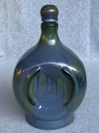 Vintage Fulper Pottery No.  696 Pinch Bottle W/ Ritz Music Box Gloppy Glaze Ex